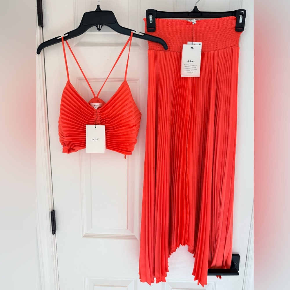 A.L.C. Women's Vibrant Coral Skirt Set